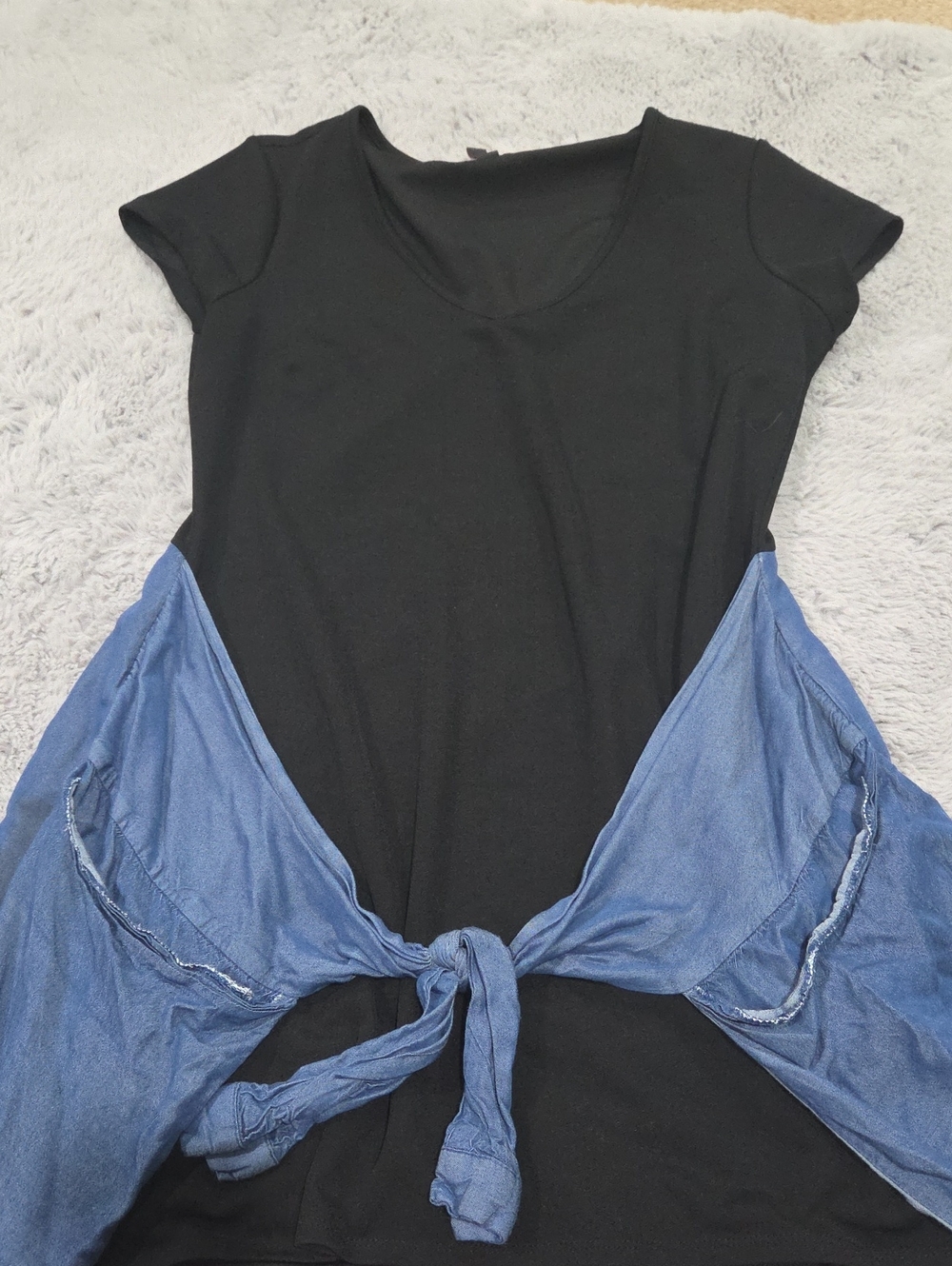 Material Girl Black Short-Sleeve Tie-Front Women’s Dress